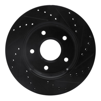 R1 Concepts R1 08-16 Chrysler Town & Country Front Left Drilled & Slotted Black Brake Rotor