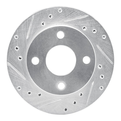 R1 Concepts R1 81-94 Ford Escort Front Left Drilled & Slotted Silver Brake Rotor