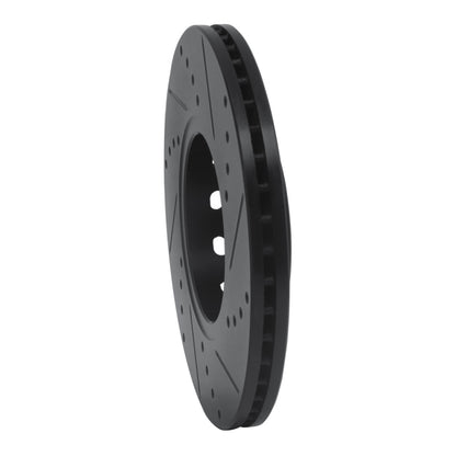 R1 Concepts R1 92-08 Audi A4 (Mexico) Front Left Drilled & Slotted Black Brake Rotor