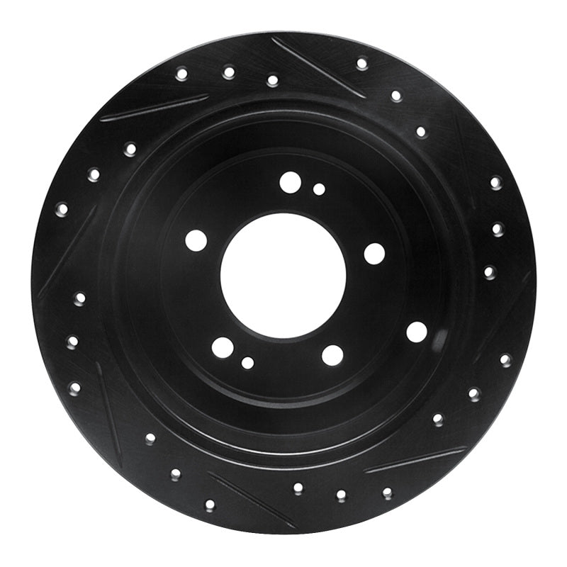 R1 Concepts R1 04-06 Kia AMANTI Rear Left Drilled & Slotted Black Brake Rotor