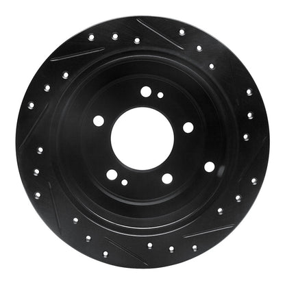 R1 Concepts R1 04-06 Kia AMANTI Rear Left Drilled & Slotted Black Brake Rotor