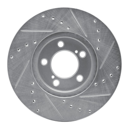 R1 Concepts R1 93-07 Ford Thunderbird Front Left Drilled & Slotted Silver Brake Rotor