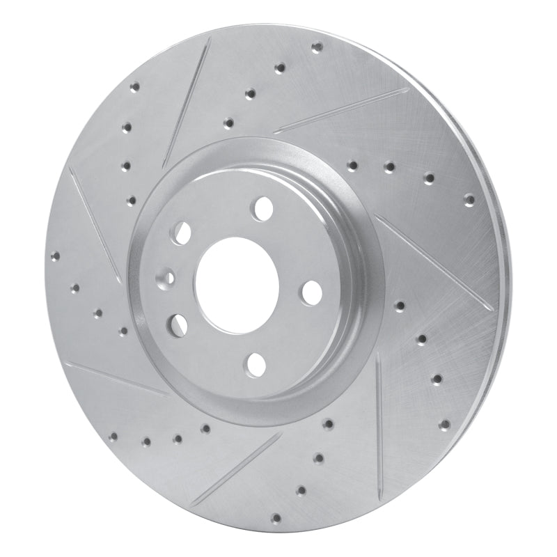 R1 Concepts R1 16-26 Polestar Polestar 2 Front Left Drilled & Slotted Silver Brake Rotor