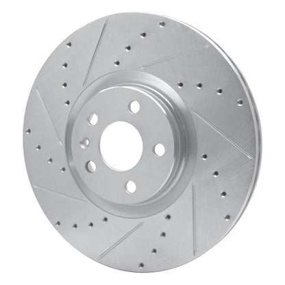R1 Concepts R1 16-26 Polestar Polestar 2 Front Left Drilled & Slotted Silver Brake Rotor
