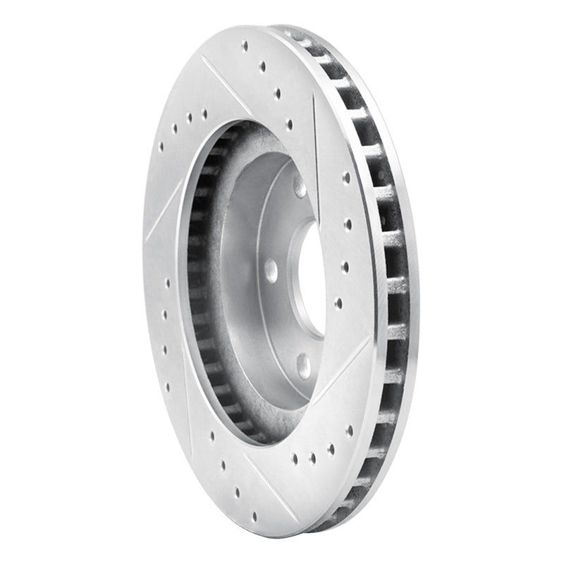 R1 Concepts R1 89-90 Ford Thunderbird Front Left Drilled & Slotted Silver Brake Rotor