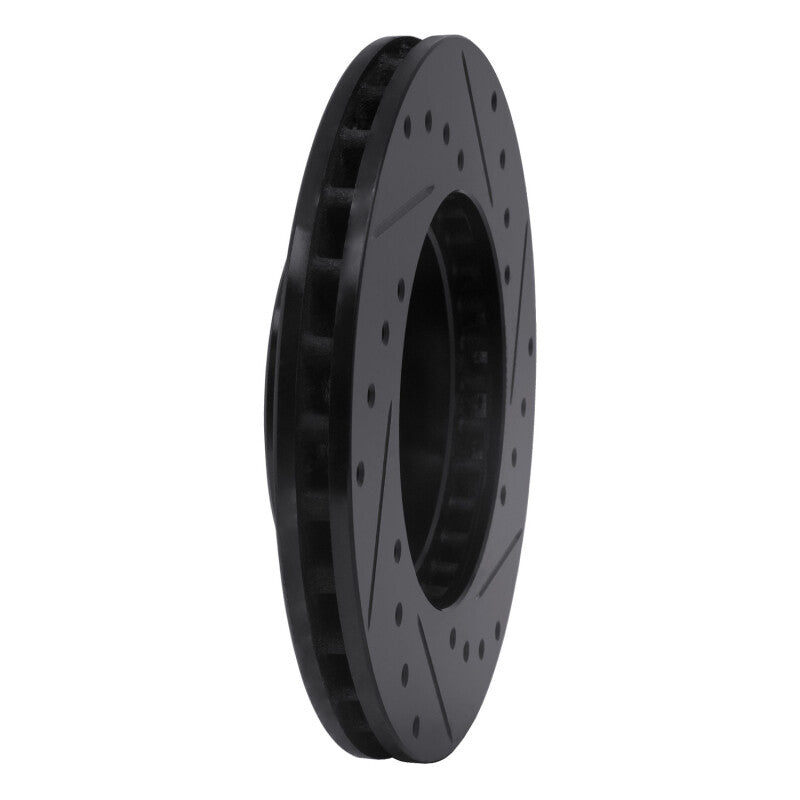 R1 Concepts R1 87-91 Toyota Camry Front Left Drilled & Slotted Black Brake Rotor