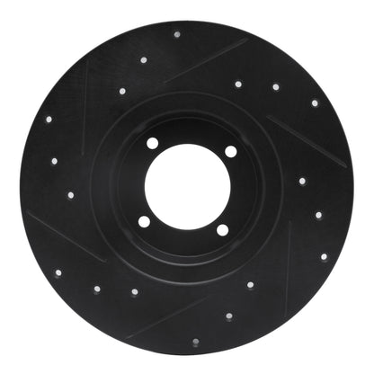 R1 Concepts R1 62-80 MG MGB Front Right Drilled & Slotted Black Brake Rotor