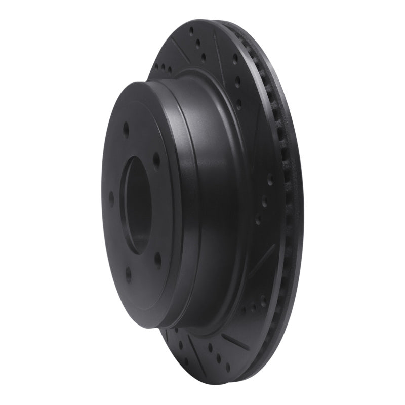 R1 Concepts R1 04-06 Ford E-150 Club Wagon Rear Right Drilled & Slotted Black Brake Rotor