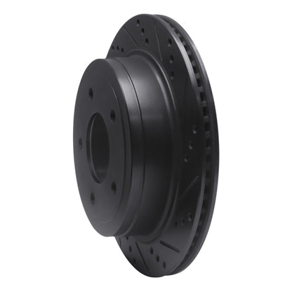 R1 Concepts R1 04-06 Ford E-150 Club Wagon Rear Right Drilled & Slotted Black Brake Rotor