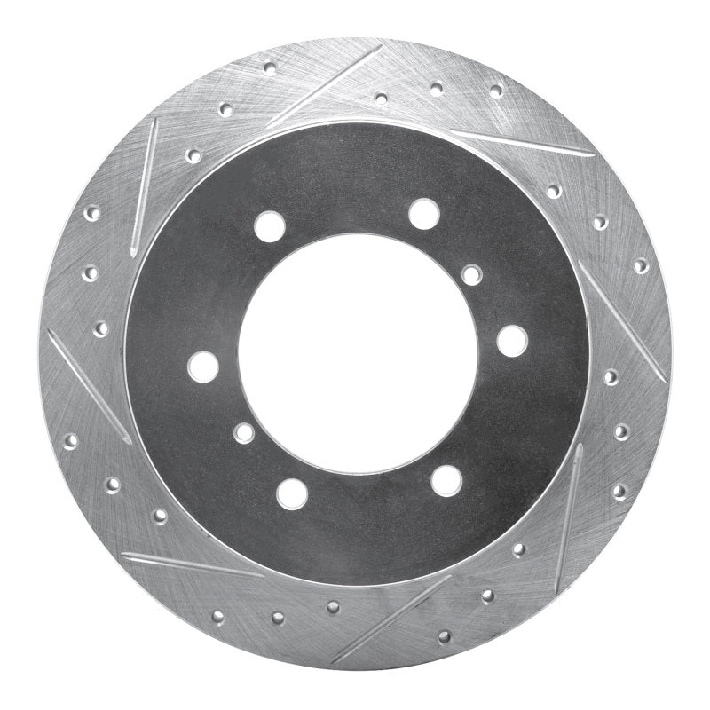 R1 Concepts R1 90-04 Mitsubishi Montero Rear Left Drilled & Slotted Silver Brake Rotor