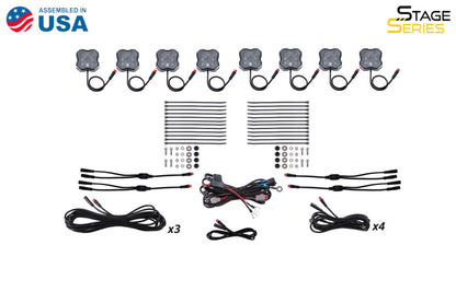 Diode Dynamics Stage Series Single-Color LED Rock Light Kit - 8-Pack