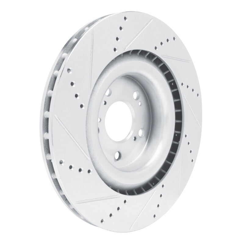 R1 Concepts R1 2021-2025 Acura TLX Front Right Drilled & Slotted Silver Brake Rotor