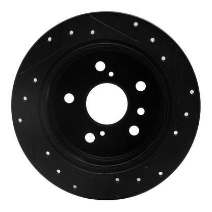 R1 Concepts R1 92-03 Lexus ES300 Rear Left Drilled & Slotted Black Brake Rotor
