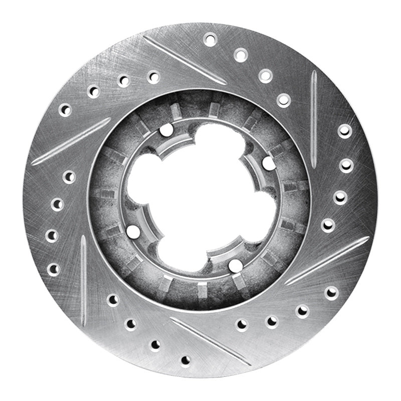 R1 Concepts R1 87-94 Subaru Justy Front Left Drilled & Slotted Silver Brake Rotor