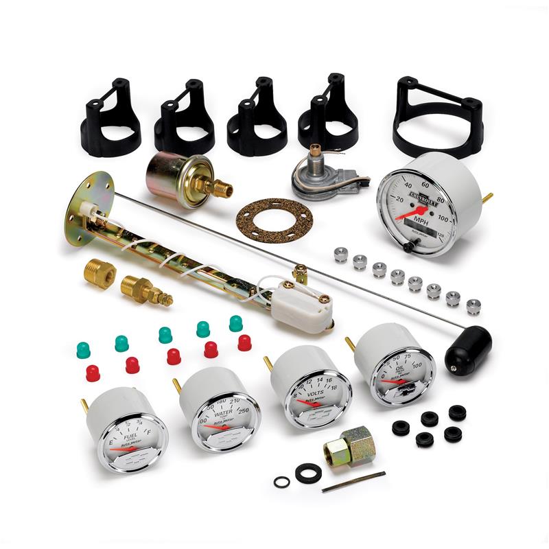 Autometer Arctic White GM 5 Pc Kit Box w/ Elec Speedo, Elec Oil Press, Water Temp, Volt, Fuel Level