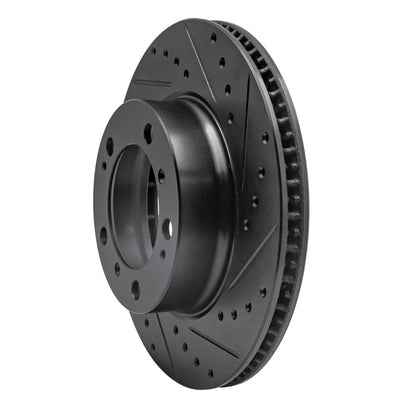 R1 Concepts R1 97-04 Porsche Boxster Front Right Drilled & Slotted Black Brake Rotor
