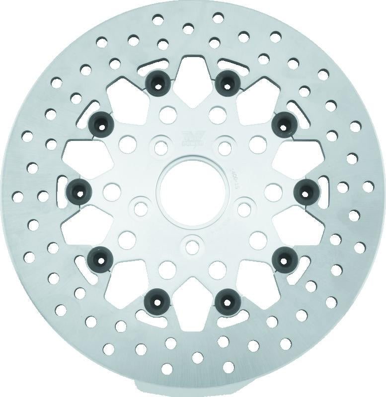 TwinPower Twin Power 84-17 Big Twin Exc 08-17 FLH FLT Rear 11.5 Floating Rotor Silver Mesh