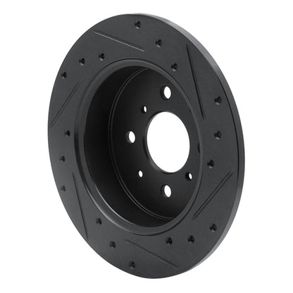 R1 Concepts R1 01-05 Acura EL Rear Left Drilled & Slotted Black Brake Rotor
