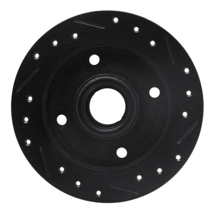 R1 Concepts R1 87-94 Mazda 323 Rear Left Drilled & Slotted Black Brake Rotor