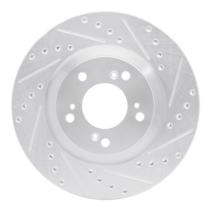 R1 Concepts R1 00-09 Honda S2000 Front Right Drilled & Slotted Silver Brake Rotor