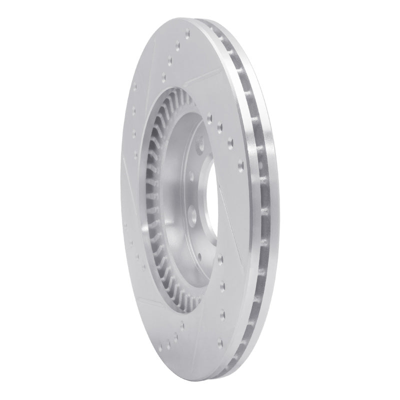 R1 Concepts R1 06-15 Mazda MX-5 Miata Front Right Drilled & Slotted Silver Brake Rotor