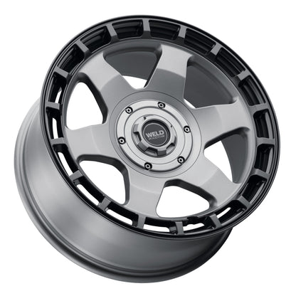 Weld Off-Road Ridge 20x9 - 8x165.1 BP - ET0 - 125.1mm CB - Satin Gunmetal Wheel (Black Ring)