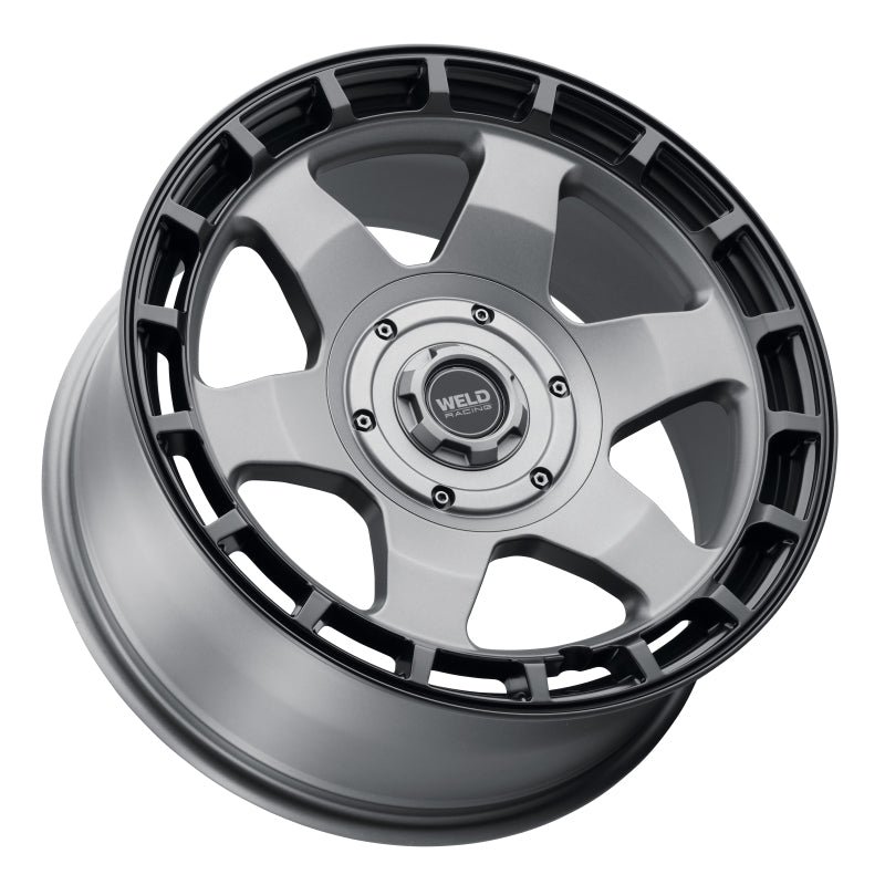 Weld Off-Road Ridge 20x9 - 8x180 BP - ET0 - 124.3mm CB - Satin Gunmetal Wheel (Black Ring)