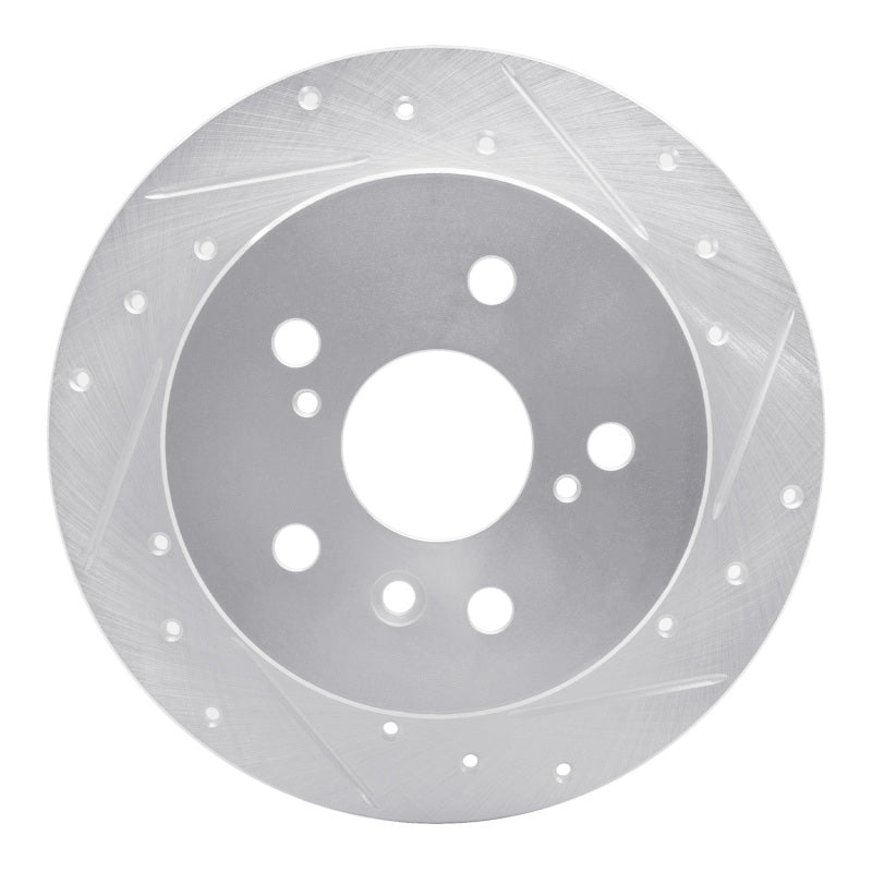 R1 Concepts R1 07-12 Lexus ES350 Rear Right Drilled & Slotted Silver Brake Rotor
