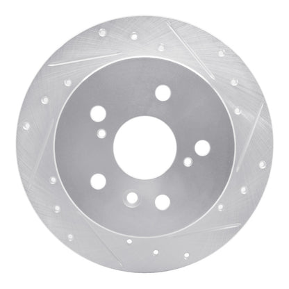 R1 Concepts R1 07-12 Lexus ES350 Rear Right Drilled & Slotted Silver Brake Rotor