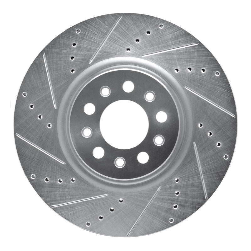 R1 Concepts R1 14-25 Alfa Romeo Tonale Front Left Drilled & Slotted Silver Brake Rotor