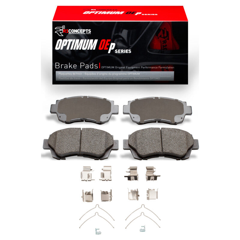 R1 Concepts R1 95-03 Toyota Celica Front Optimum OE Brake Pads & Hardware Kit