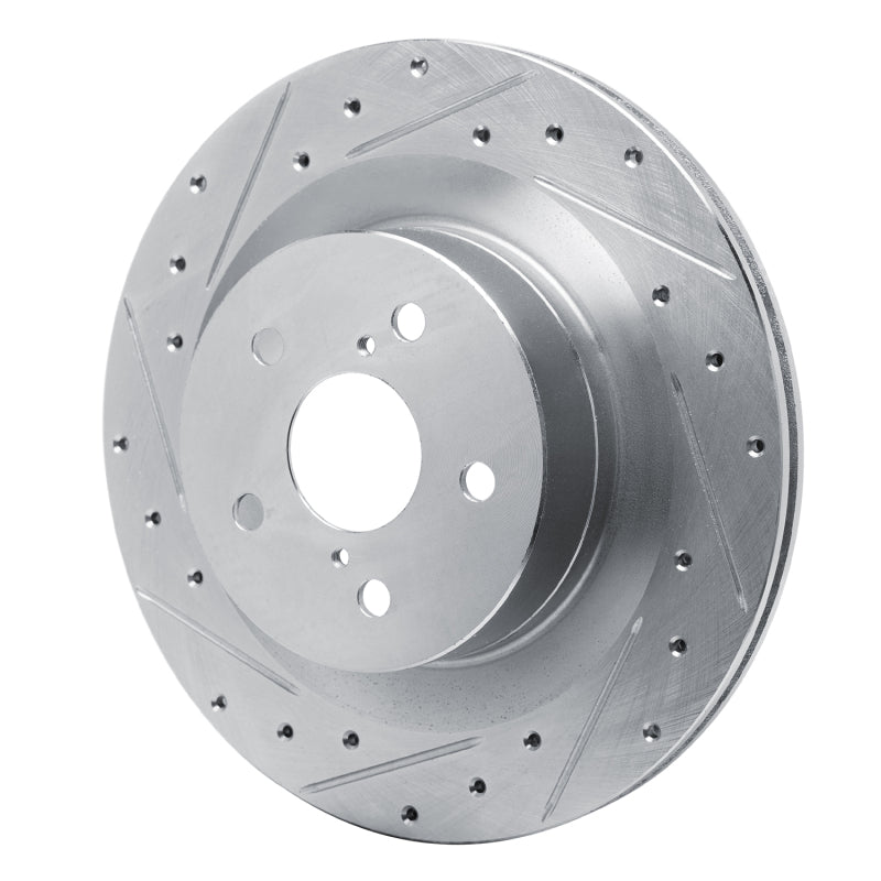 R1 Concepts R1 21-22 Lexus RC350 Rear Left Drilled & Slotted Silver Brake Rotor