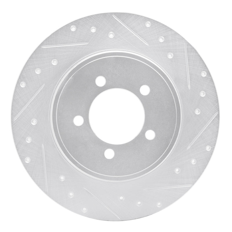 R1 Concepts R1 03-05 Lincoln AVIATOR Rear Right Drilled & Slotted Silver Brake Rotor