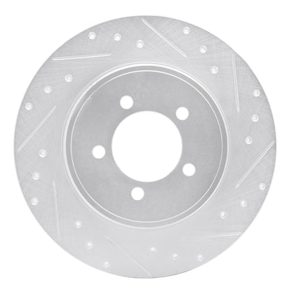 R1 Concepts R1 03-05 Lincoln AVIATOR Rear Right Drilled & Slotted Silver Brake Rotor