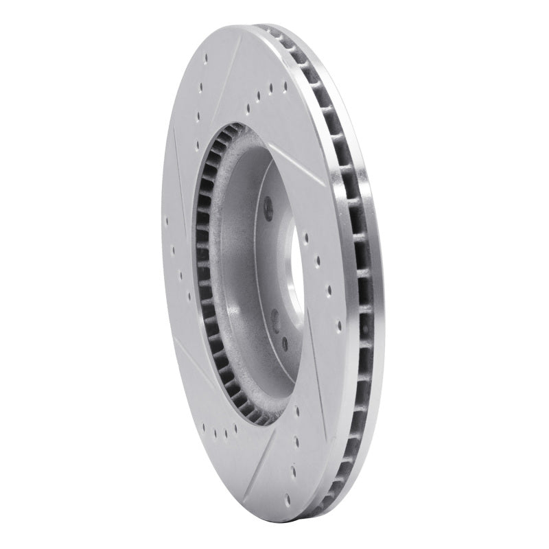 R1 Concepts R1 17-22 Hyundai Ioniq Front Right Drilled & Slotted Silver Brake Rotor