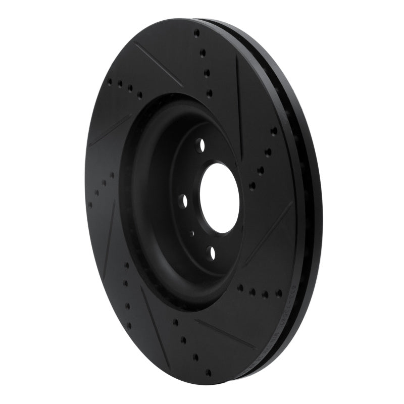 R1 Concepts R1 12-20 Audi A6 (USA/Canada) Front Left Drilled & Slotted Black Brake Rotor