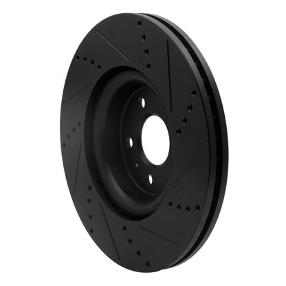 R1 Concepts R1 12-20 Audi A6 (USA/Canada) Front Left Drilled & Slotted Black Brake Rotor