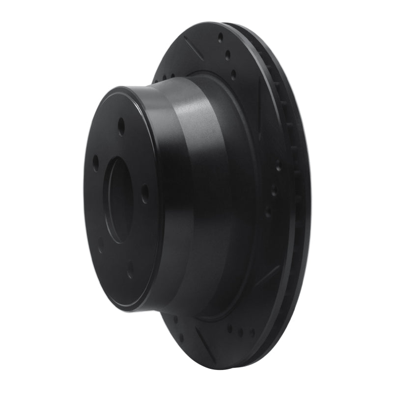 R1 Concepts R1 97-05 Chevrolet S10 Rear Right Drilled & Slotted Black Brake Rotor