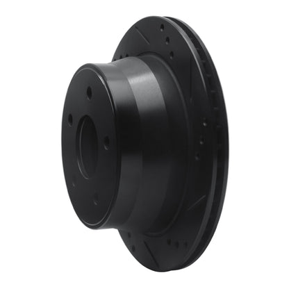 R1 Concepts R1 97-05 Chevrolet S10 Rear Right Drilled & Slotted Black Brake Rotor