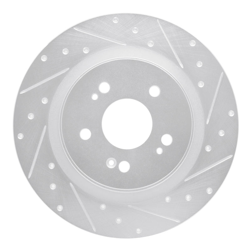 R1 Concepts R1 18-25 Honda Odyssey Rear Right Drilled & Slotted Silver Brake Rotor