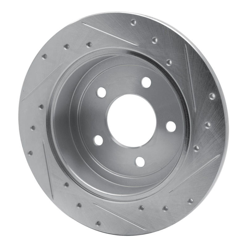 R1 Concepts R1 97-07 Chrysler Town & Country Rear Left Drilled & Slotted Silver Brake Rotor