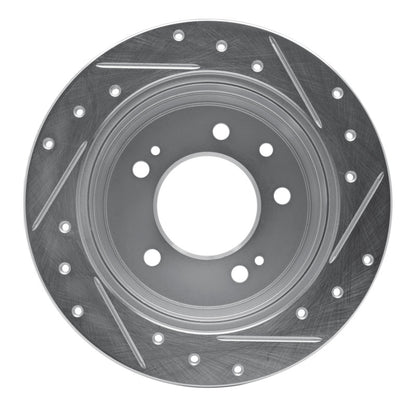 R1 Concepts R1 09-16 Hyundai TUCSON Rear Left Drilled & Slotted Silver Brake Rotor