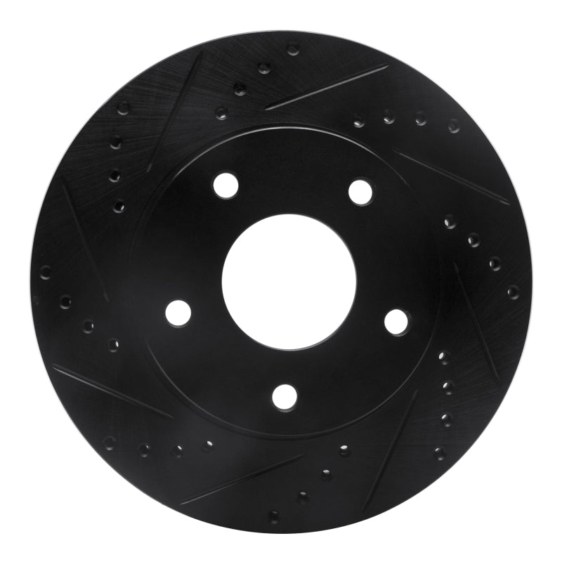R1 Concepts R1 97-05 Chevrolet Blazer Front Left Drilled & Slotted Black Brake Rotor