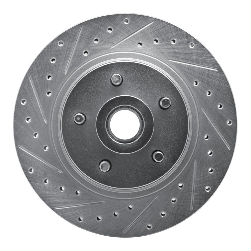 R1 Concepts R1 76-81 Chrysler Newport Front Left Drilled & Slotted Silver Brake Rotor
