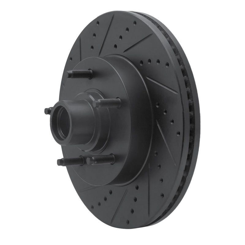 R1 Concepts R1 04-06 Ford E-150 Club Wagon Front Left Drilled & Slotted Black Brake Rotor