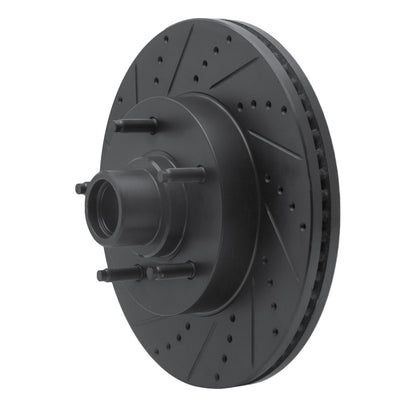 R1 Concepts R1 04-06 Ford E-150 Club Wagon Front Left Drilled & Slotted Black Brake Rotor