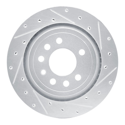 R1 Concepts R1 2008-2011 Saab 9-3 Rear Right Drilled & Slotted Silver Brake Rotor
