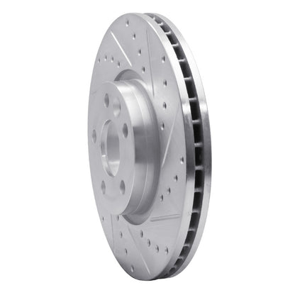 R1 Concepts R1 07-18 Land Rover Range Rover Evoque Front Right Drilled & Slotted Silver Brake Rotor