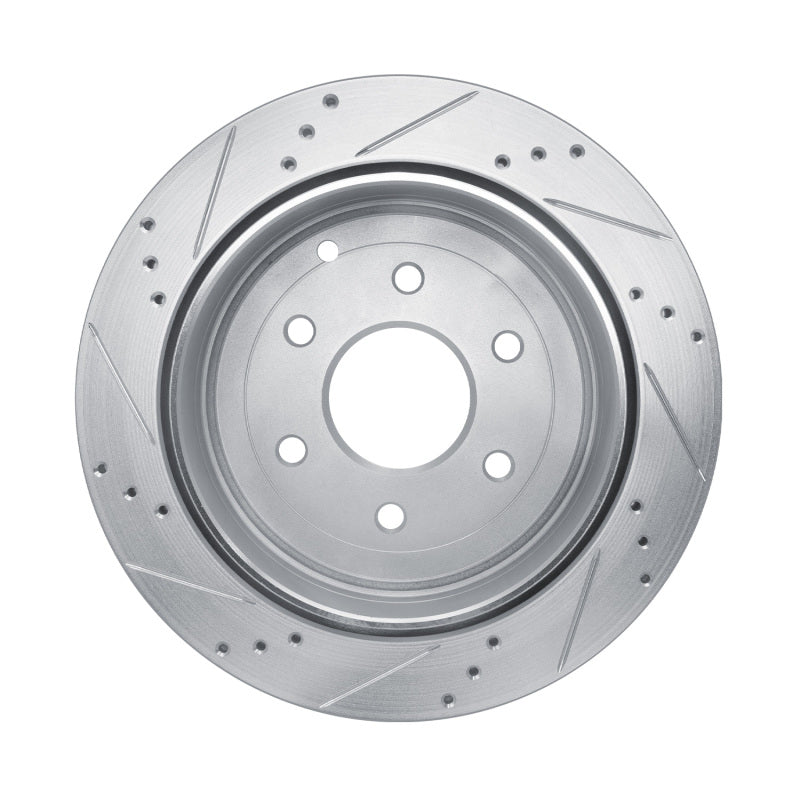 R1 Concepts R1 10-24 Infiniti QX80 Rear Right Drilled & Slotted Silver Brake Rotor