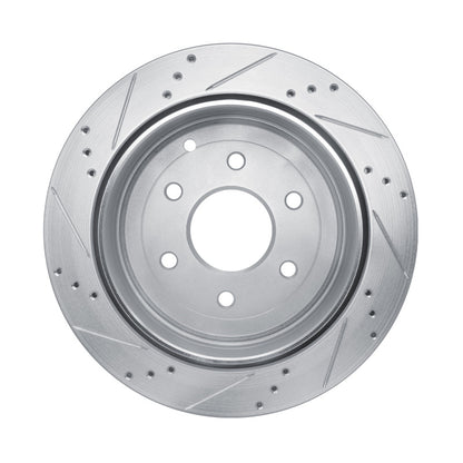 R1 Concepts R1 10-24 Infiniti QX80 Rear Right Drilled & Slotted Silver Brake Rotor